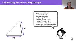 Calculating the area of any triangle when the height is not known Instructional Video