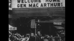 United States, 1950s: Douglas MacArthur in car with Elmer Robinson and Earl Warren Stock Footage