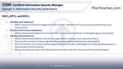CISM Certification Domain 1: Information Security Governance Video Boot Camp 2019 - KGIs, KPIs, and KRIs Instructional Video