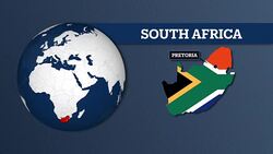 Earth Sphere Map and South Africa Country Map with National Flag Stock Footage
