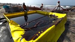 CLEAN : Peru oil spill: cleaning crew members "afraid" they might get sick News Clip