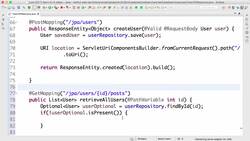 Master Java Web Services and REST API with Spring Boot- Step 34 - Implementing a GET service to retrieve all Posts of a User Instructional Video