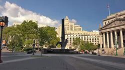 Thomas Paine Park. New York County Supreme Court. Triumph of the Human Spirit Stock Footage