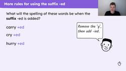 Spelling words with the suffix "-ed", using alternative rules Instructional Video