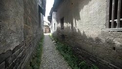 Buildings and lifestyles in Yiqian Old town, Guangchang County Stock Footage