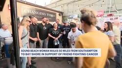 Sound Beach woman walks from Southampton to Bay Shore in honor of friend battling cancer News Clip