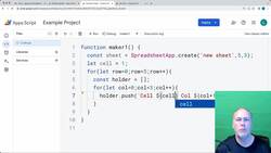 Google Apps Script - Exercise Coding Projects - Apps Script Introduction Instructional Video