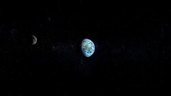 Spaceship Viewscreen View Leaving Earth Orbit Stock Footage