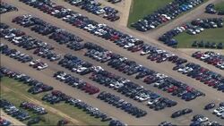 Airfield used to store hundreds of new cars during coronavirus pandemic News Clip