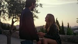 Romantic invitation. Man taking her girlfriend for a walk Stock Footage