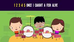 12345 Once I Caught a Fish Alive Song for Kids Instructional Video