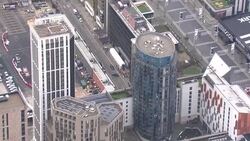 Aerials of Wembley coronavirus vaccination centre News Clip