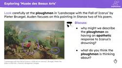 Exploring W.H. Auden's poem 'Musée des Beaux Arts' Instructional Video