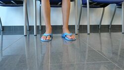 Child waiting in hospital in Mallorca Stock Footage