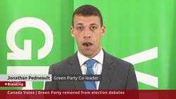 Greens protest being dropped from leaders’ debates News Clip