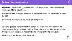 Use mental strategies and known facts to calculate the value of a missing part Instructional Video