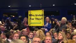 PM speech interrupted by protesters News Clip