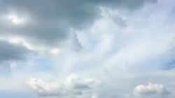 The vast clear blue sky and beautiful clouds on good weather in the morning. Background nature landscape. Stock Footage