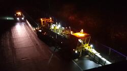 Mobile barrier is moved into place for Brexit test on M20 News Clip