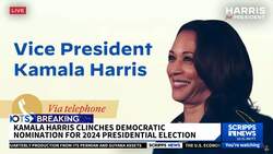 Harris receives enough delegate votes to become Democratic nominee for president News Clip