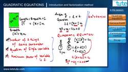 Introduction to Quadratic Equations and Factorization Method Instructional Video