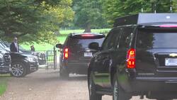 US President Donald Trump departs Chequers at the end of his UK state visit News Clip