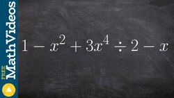 Apply synthetic division with missing terms and check your answer with remainder theorem Instructional Video