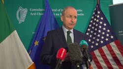 Taoseach speaks to journalists after engagements in Austin, Texas News Clip