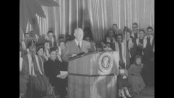 Pres. Eisenhower delivers peace message to the world and lights the nation's official Christmas tree at the White House News Clip