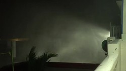 Rain Swirls In Powerful Hurricane Wind At Night Stock Footage