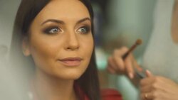 Beautiful girl in a beauty salon Stock Footage