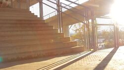Jogging on a big bridge. Stock Footage