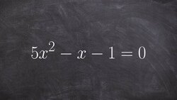 Learn how to solve using the quadratic formula Instructional Video