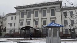 CLEAN : Images of Russian embassy in Kyiv as Russia pulls some diplomatic staff out of Ukraine News Clip