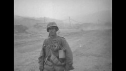 Tanks on the move; soldiers trudging and wading through water during the Korean War News Clip