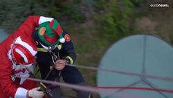 Santa Claus or Spiderman? Watch a team of Spanish firefighters surprise children in hospital News Clip