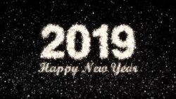 particle star_2019HappyNewYear Stock Footage