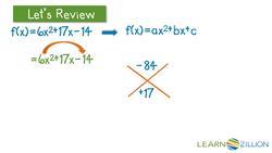 Factoring Quadratic Functions to Reveal Zeros Instructional Video