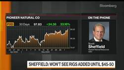 Shale Industry Needs Oil Above $45 to Add Rigs: Pioneer CEO News Clip