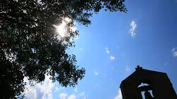 Timelapse of french tower bell with shining sun in Pyrenees, France Stock Footage