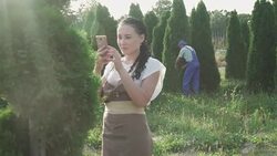 Gardeners take care of trees Stock Footage