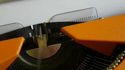 Close up footage of a person writing FOOD CRISIS on an old typewriter, with sound Stock Footage