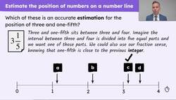 Estimate the position of a number on a number line using fraction sense Instructional Video
