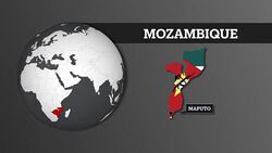 Earth Sphere Map and Mozambique Country Map with National Flag Stock Footage