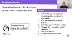 Making veggie kebabs Instructional Video