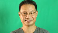 Thai man with green background Stock Footage