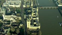 AERIAL SHOTS - Houses of Parliament in London News Clip