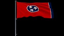 Flag of United States Tennessee, 4k prores 4444 footage with alpha Stock Footage