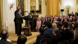 Donald Trump at podium during climate change speech News Clip