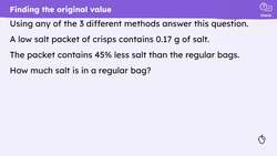 Finding the original amount after a decrease Instructional Video